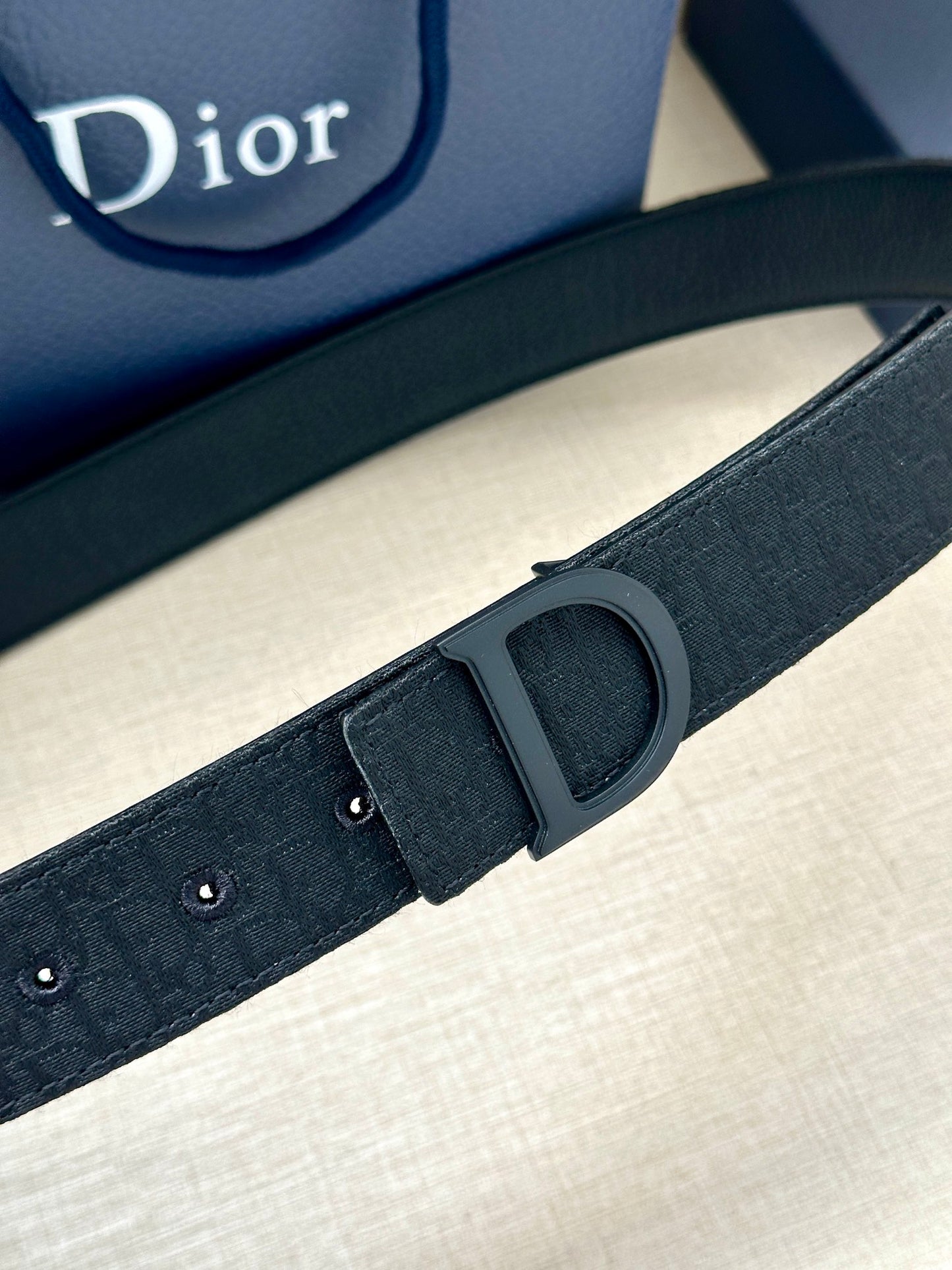 New high-quality men's leather letter printed smooth buckle woven fabric pattern fashionable versatile waist belt
