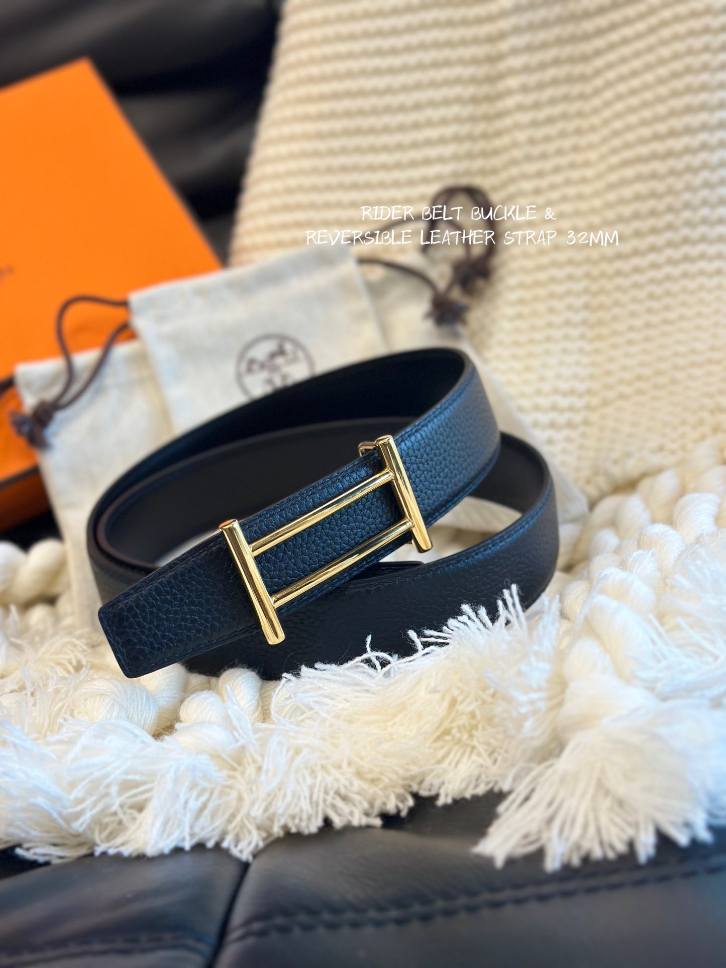 New casual versatile trendy classic H-buckle metal I-shaped men's business double-sided genuine cowhide belt