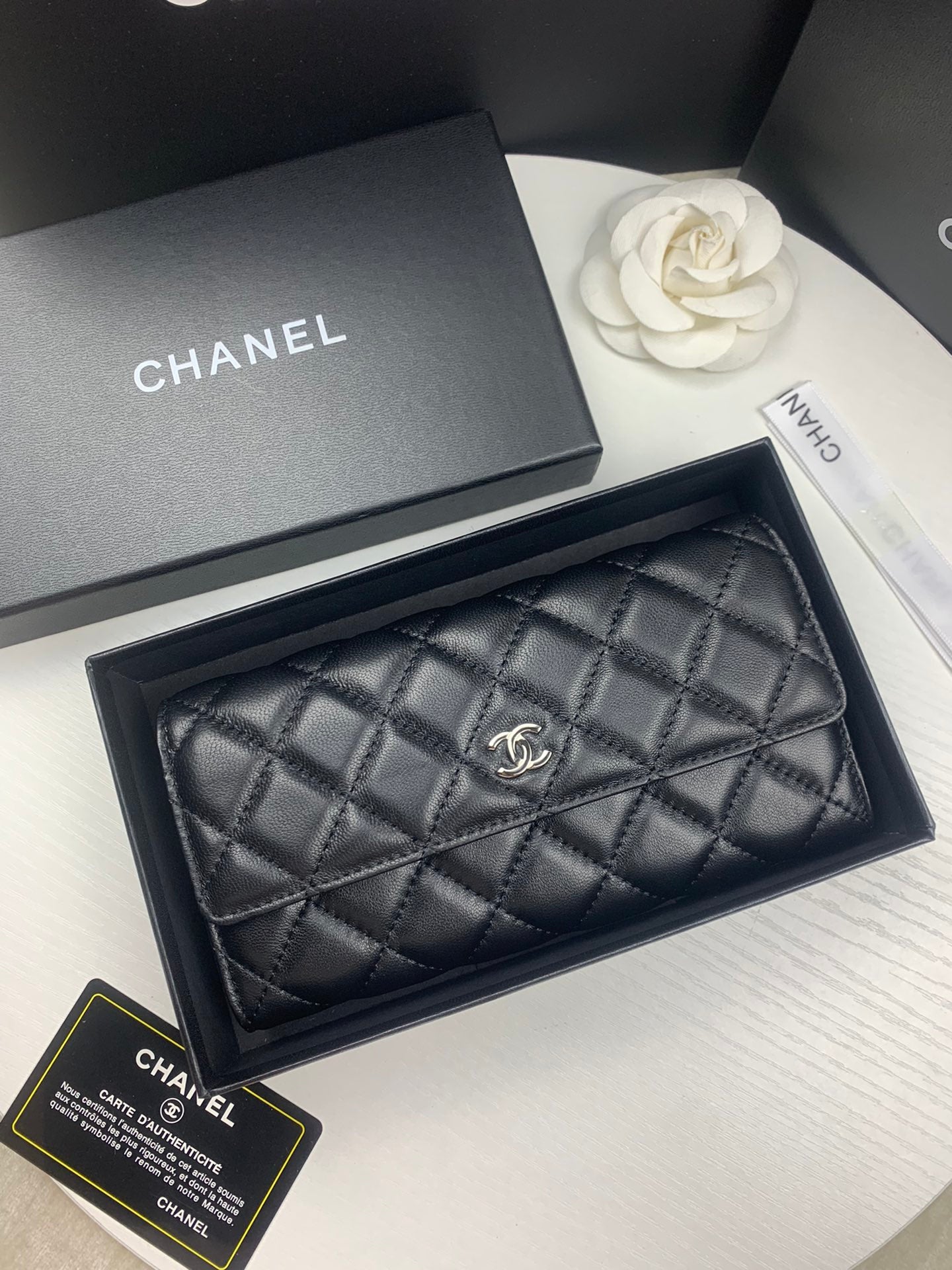 New European and American high-end Lingge genuine leather women's long style small fragrant windmill stitching multifunctional handbag wallet