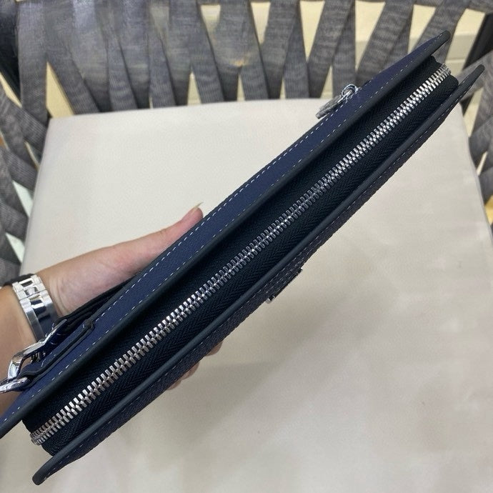 New Light Luxury European and American Fashion Casual Men's Leather Lychee Pattern Envelope Bag Handbag