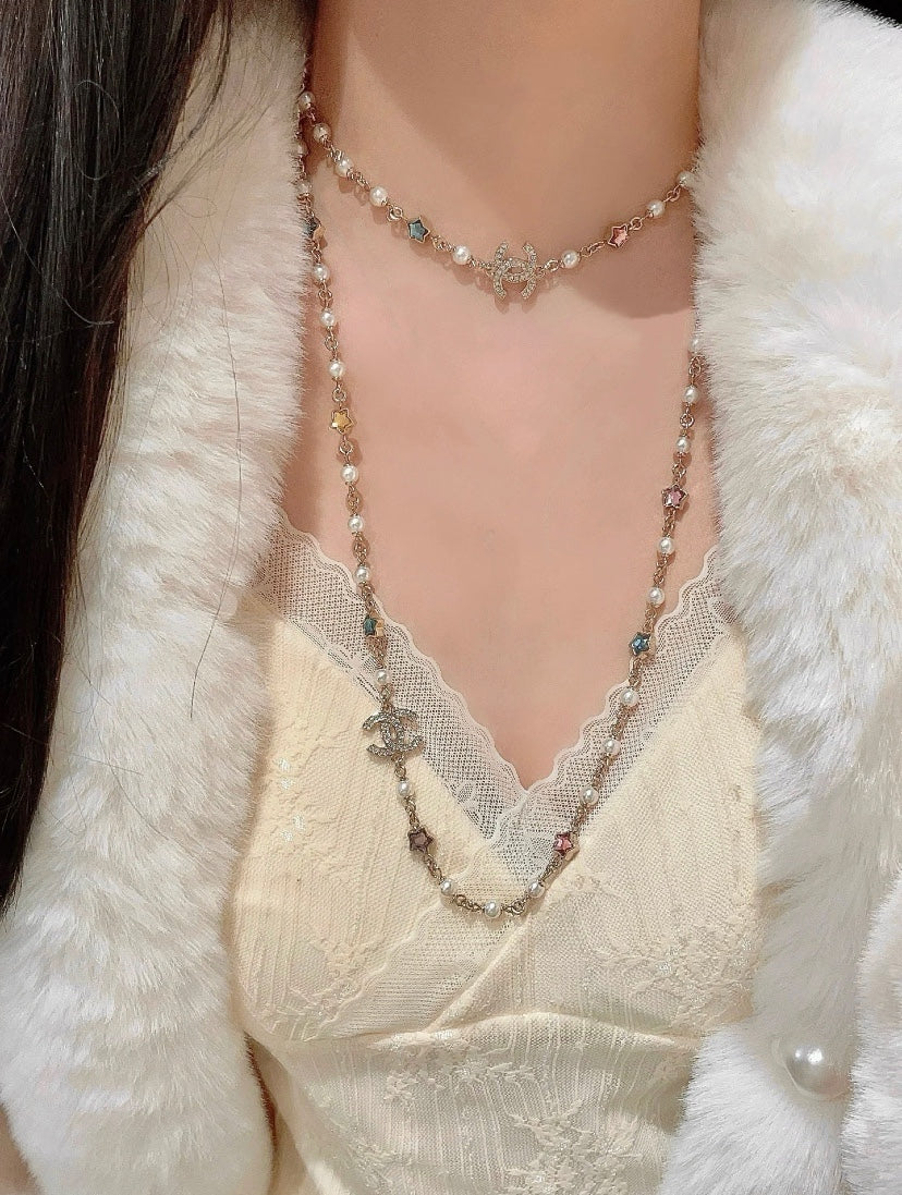 New Fashion Colorful diamonds, stars, pearls Women's Necklace