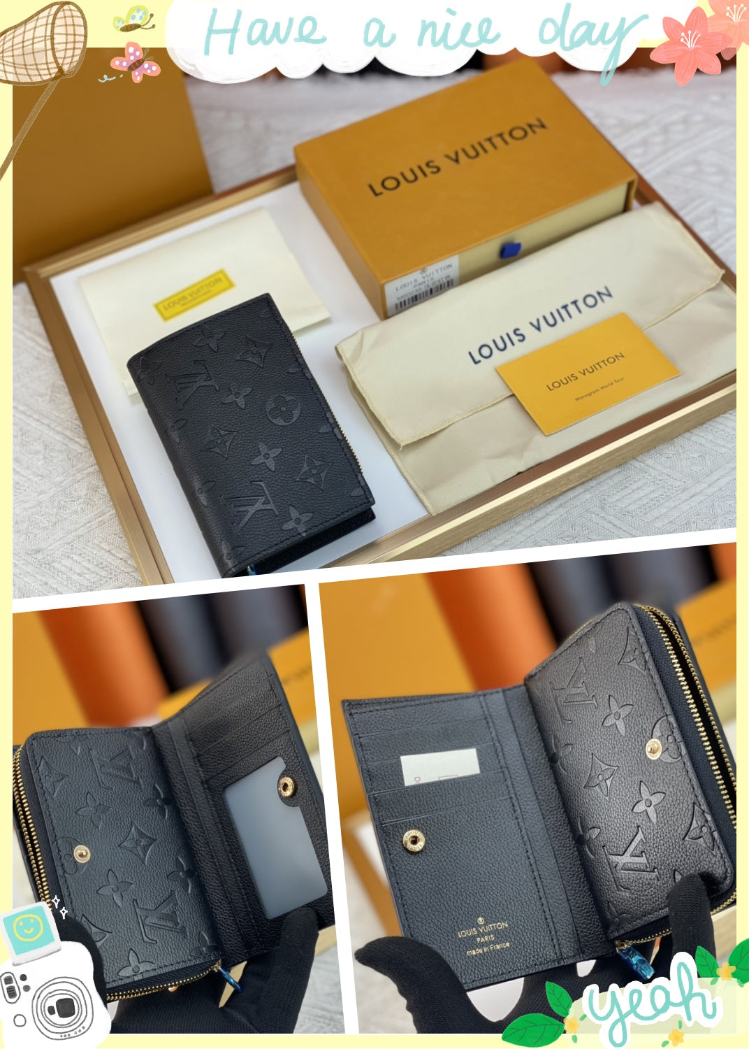 New fashion trend Porte Monaie women's short top layer cowhide classic vintage card bag for women