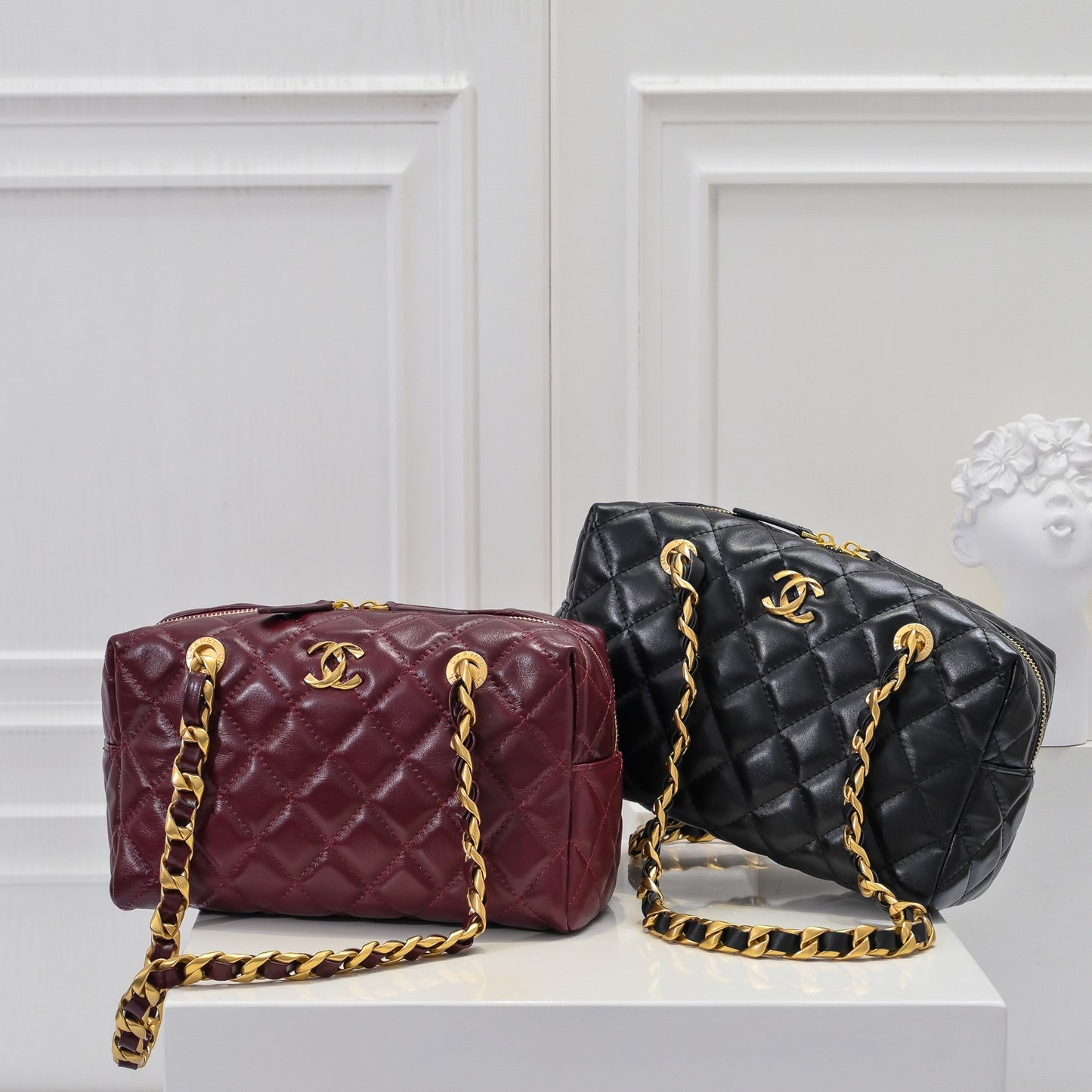 Diamond Embroidered Women's Bag New Lock Bowling Chain Shoulder Bag - Fashion Boutique