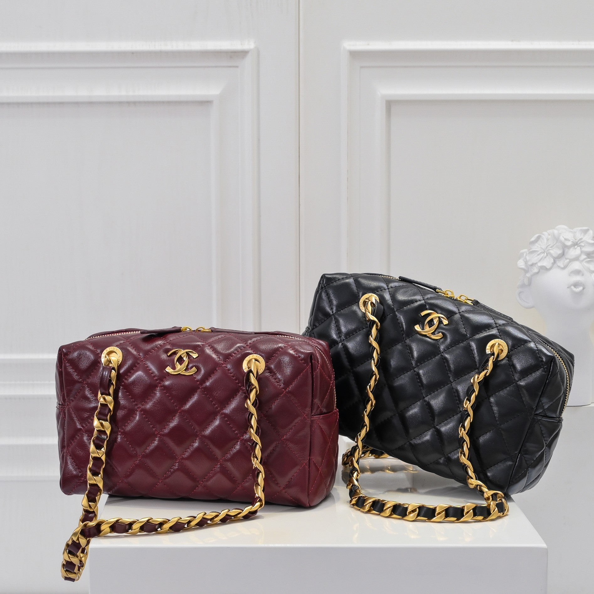 Diamond Embroidered Women's Bag New Lock Bowling Chain Shoulder Bag - Fashion Boutique