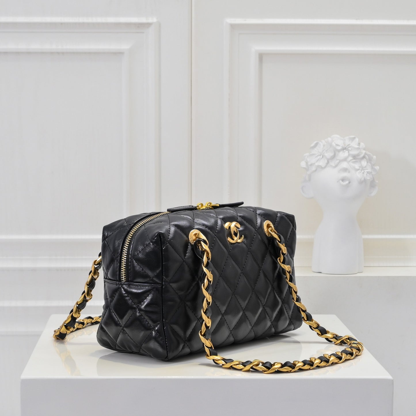 Diamond Embroidered Women's Bag New Lock Bowling Chain Shoulder Bag - Fashion Boutique