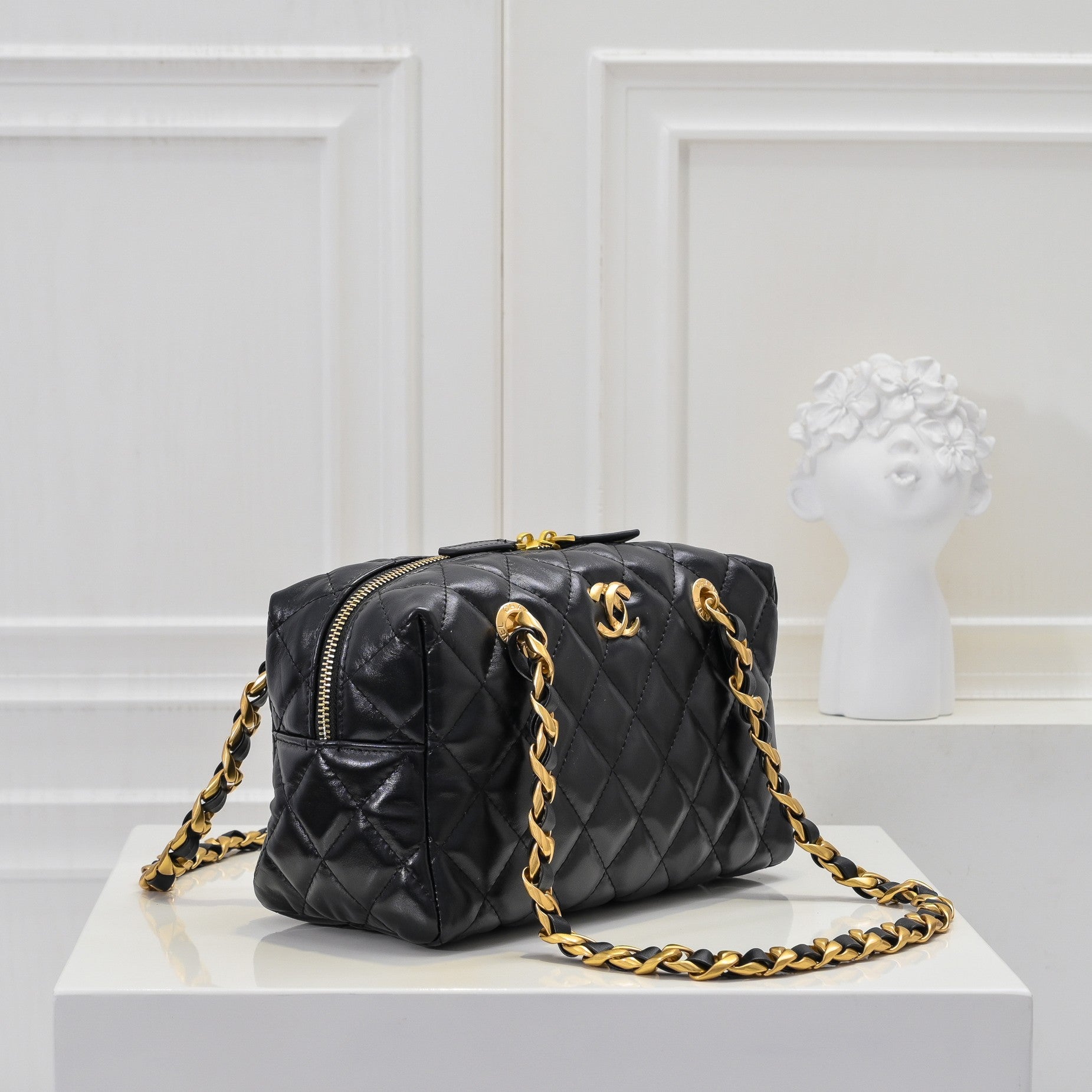 Diamond Embroidered Women's Bag New Lock Bowling Chain Shoulder Bag - Fashion Boutique