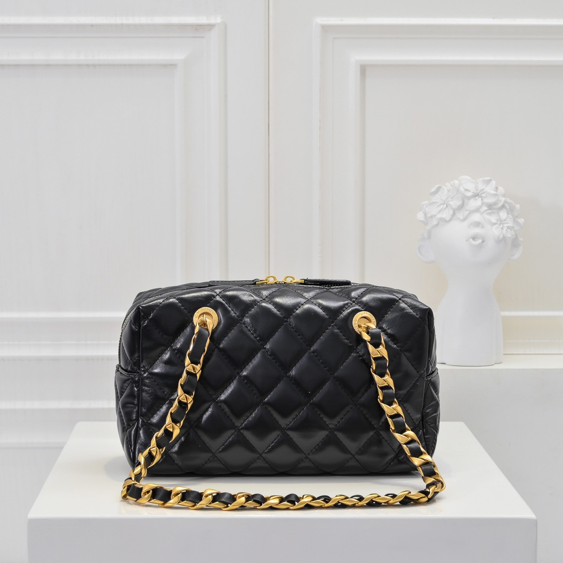 Diamond Embroidered Women's Bag New Lock Bowling Chain Shoulder Bag - Fashion Boutique