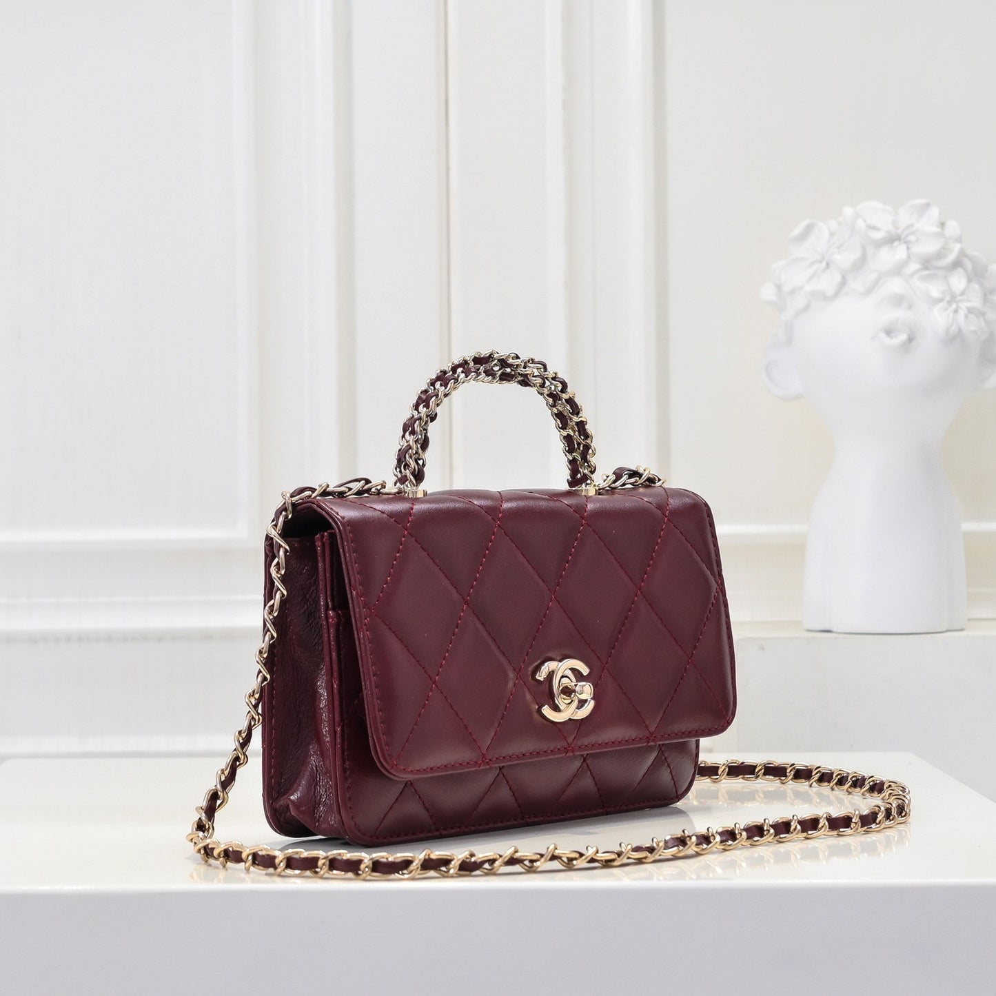 New organ handle hand-held drill GridwocFortune bag, imported soft sheepskin, large capacity single shoulder crossbody bag chain women's bag - Fashion Boutique
