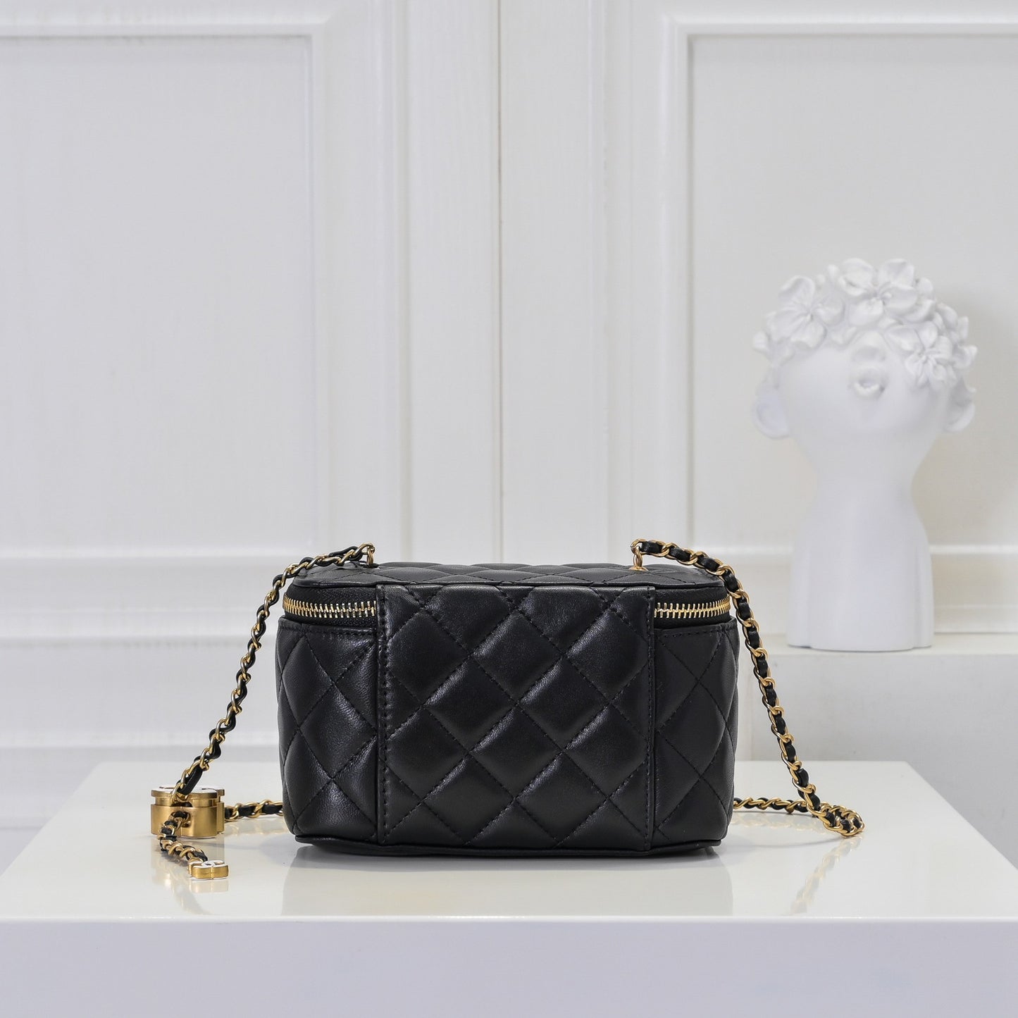 C ` H ` ANEL genuine leather women's bag diamond chain makeup bag lipstick crossbody women's bag - Fashion Boutique