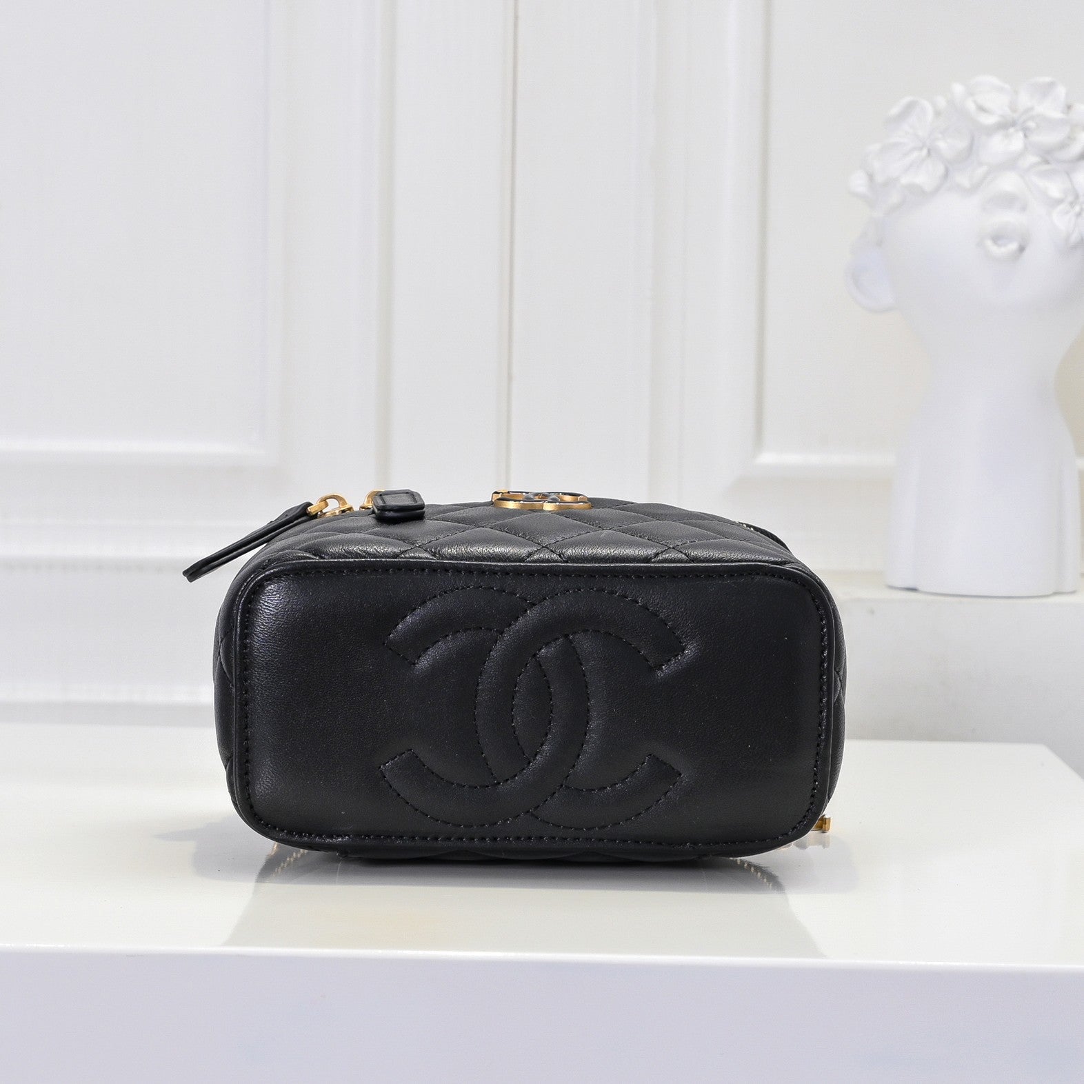 C ` H ` ANEL genuine leather women's bag diamond chain makeup bag lipstick crossbody women's bag - Fashion Boutique