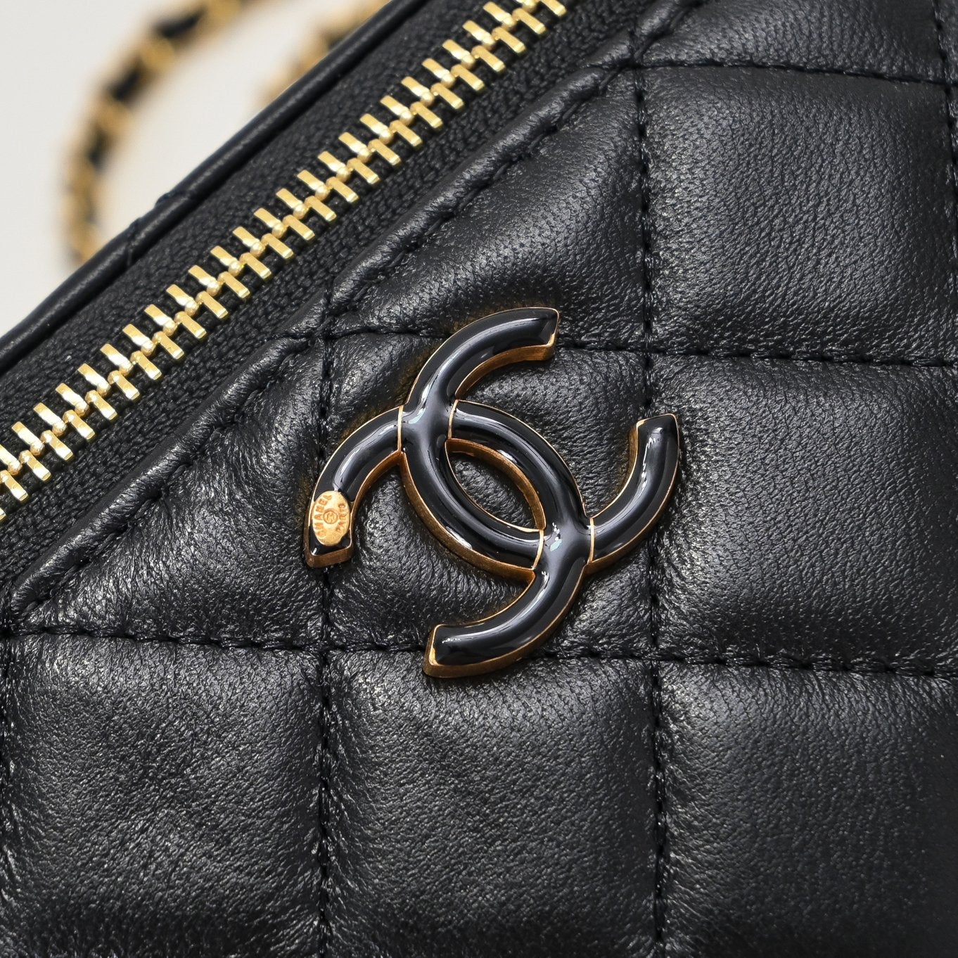C ` H ` ANEL genuine leather women's bag diamond chain makeup bag lipstick crossbody women's bag - Fashion Boutique