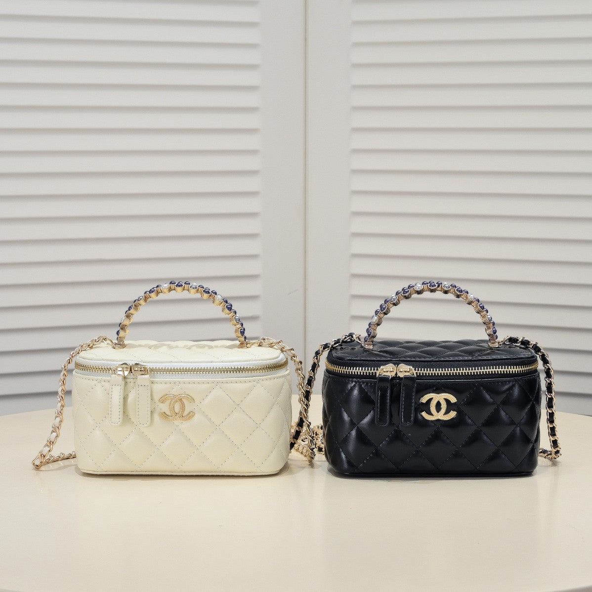 New fashionable ins caviar diamond grid chain shoulder and crossbody women's makeup bag - Fashion Boutique