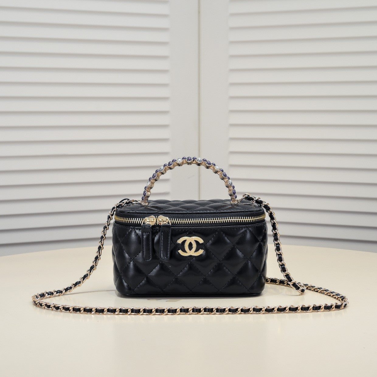 New fashionable ins caviar diamond grid chain shoulder and crossbody women's makeup bag - Fashion Boutique