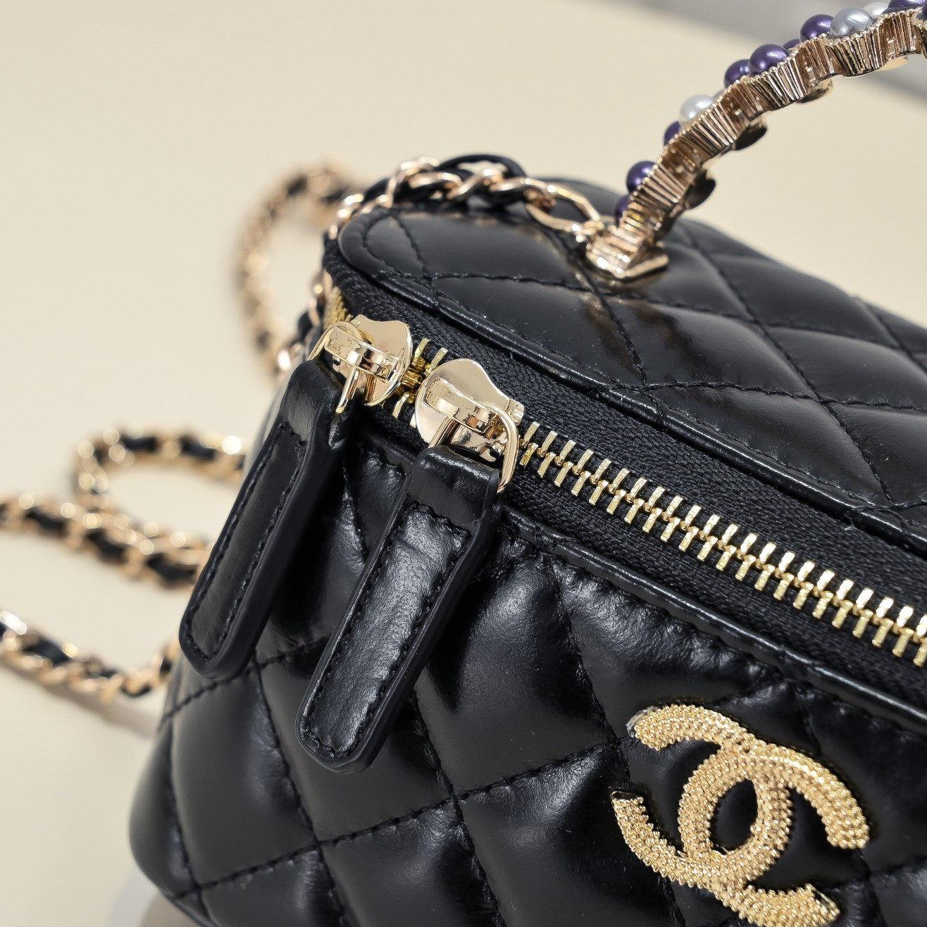 New fashionable ins caviar diamond grid chain shoulder and crossbody women's makeup bag - Fashion Boutique