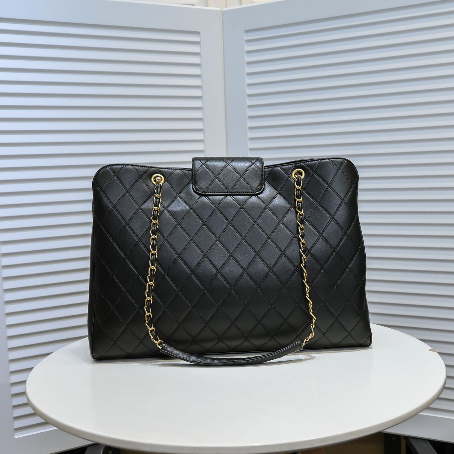 New high-end diamond grid chain fashionable tote large capacity shoulder bag - Fashion Boutique