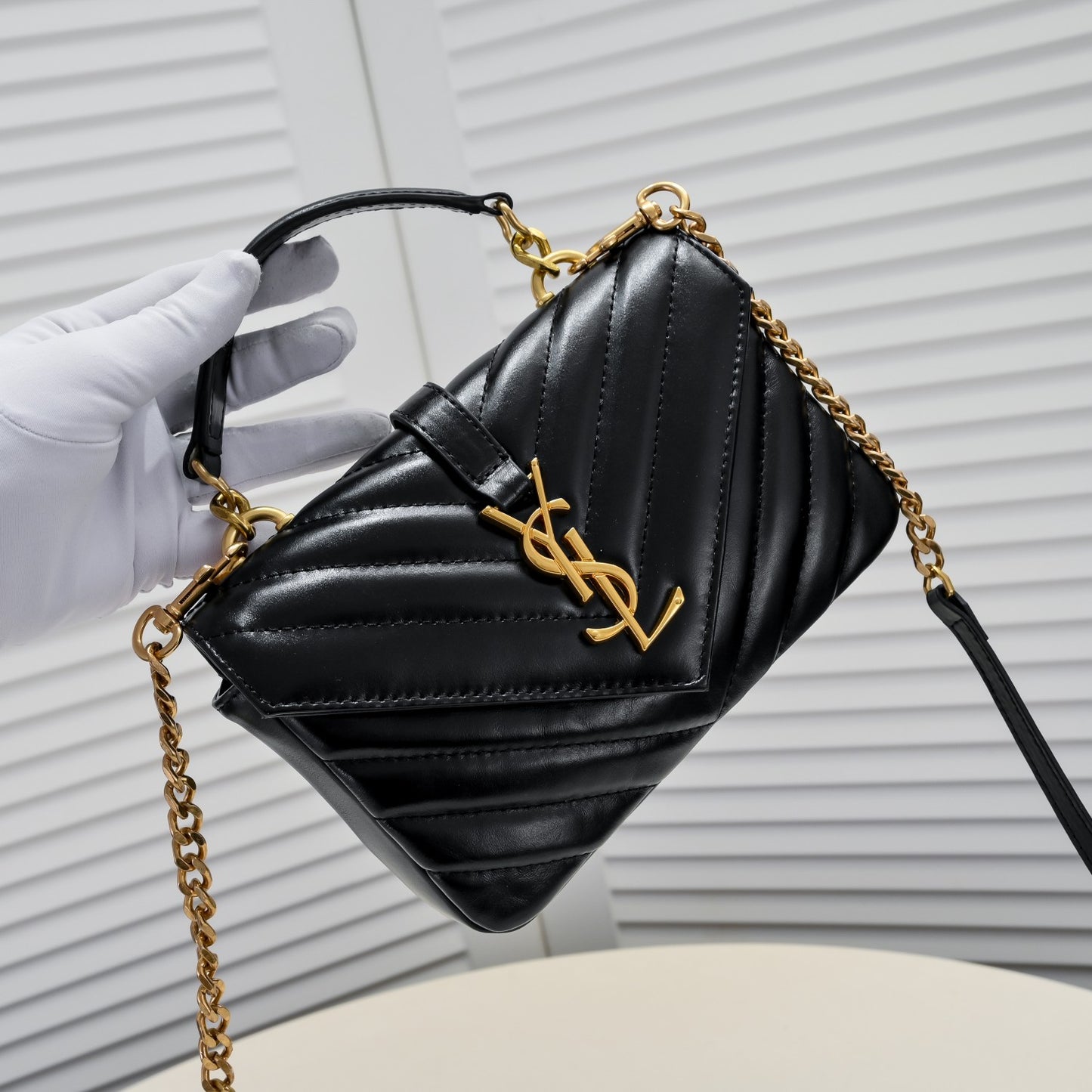 New fashion trend crossbody shiny surface cracked mini chain handbag - Fashion Boutique