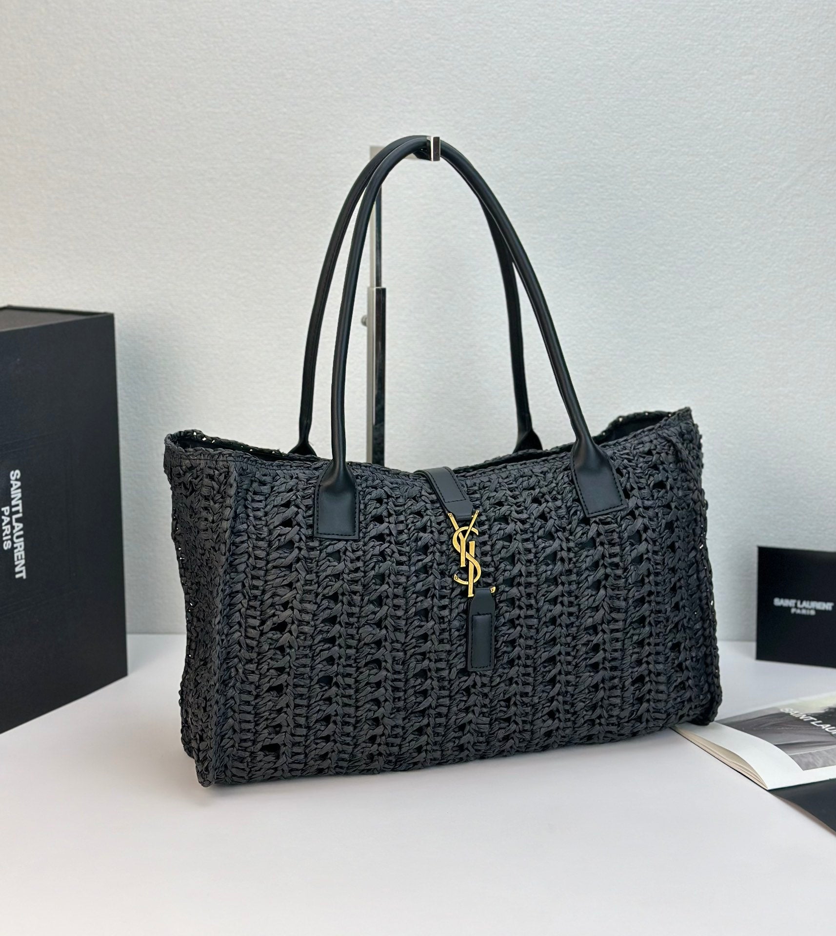 YSL Saint Laurent straw Tote bag new women's shoulder bag - Fashion Boutique