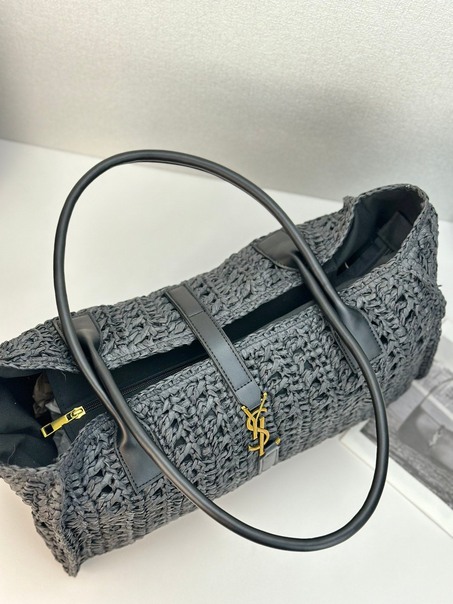 YSL Saint Laurent straw Tote bag new women's shoulder bag - Fashion Boutique