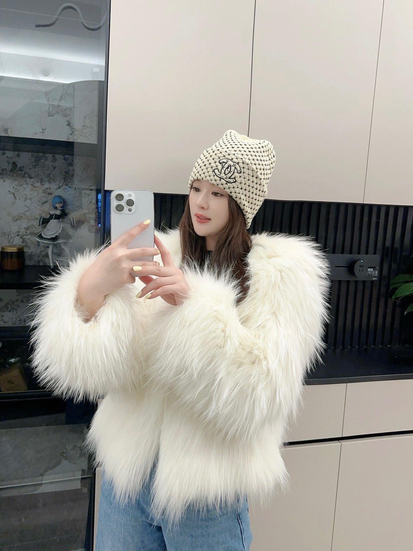 Autumn and winter new men's and women's cashmere knitted fragrant hood letter fashionable warm wool hat high-quality multifunctional hat - Fashion Boutique