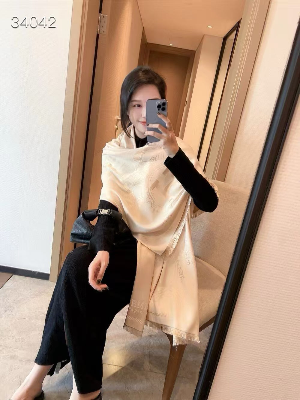 High quality European and American brand h letter thick cashmere scarf popular warm shawl multifunctional with Box - Fashion Boutique