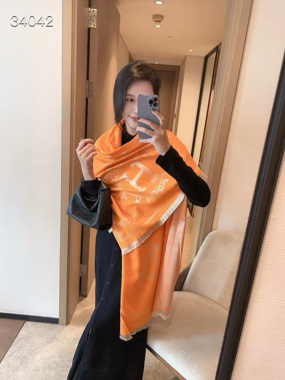 High quality European and American brand h letter thick cashmere scarf popular warm shawl multifunctional with Box - Fashion Boutique