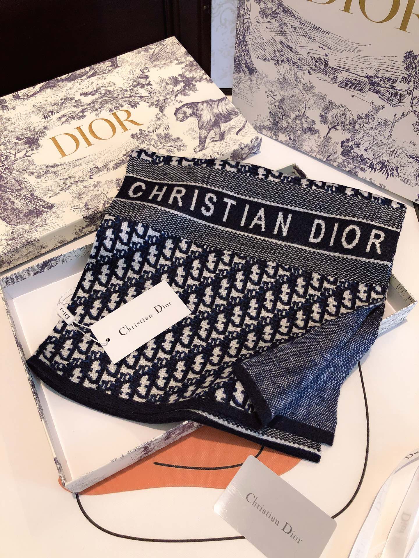 New D Home Autumn/Winter Luxury Women's Autumn/Winter Scarf with Box