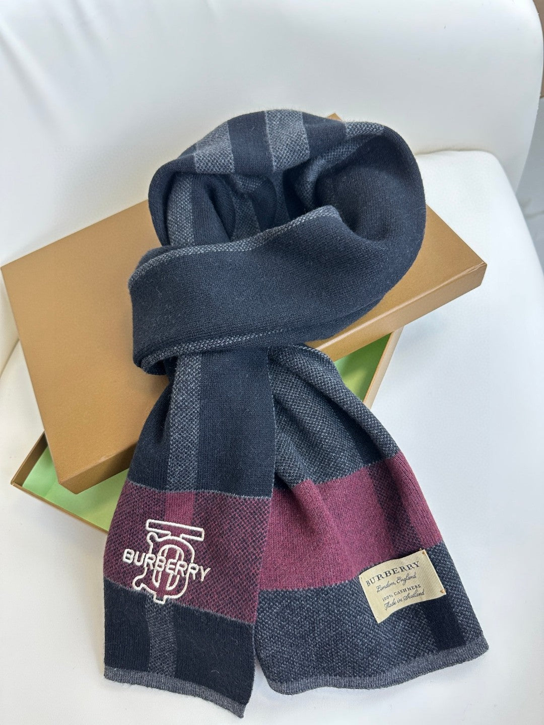 New men's plaid thickened warm high-end scarf with box