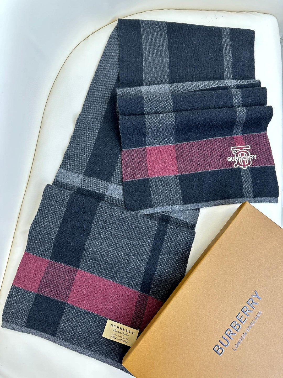 New men's plaid thickened warm high-end scarf with box