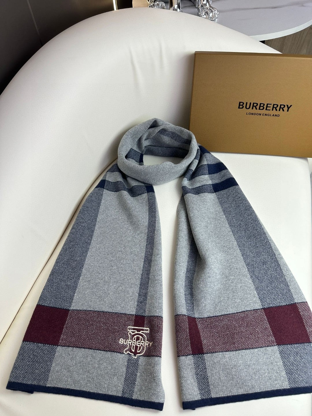 New men's plaid thickened warm high-end scarf with box