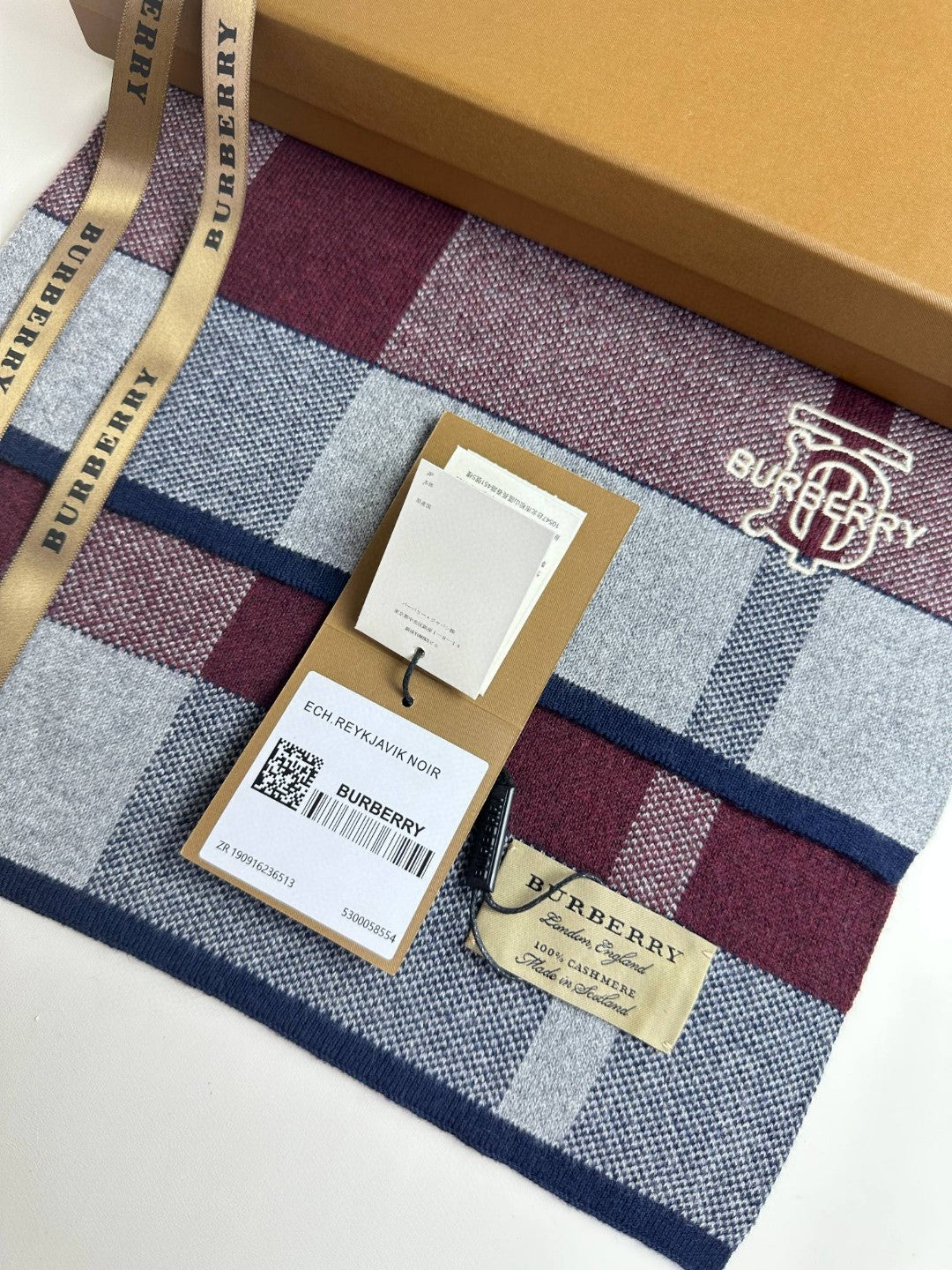 New men's plaid thickened warm high-end scarf with box