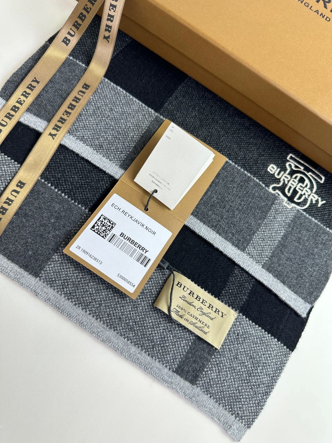 New men's plaid thickened warm high-end scarf with box