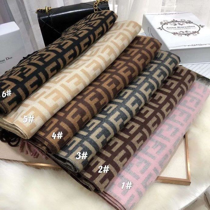 New Classic Versatile Double sided Old Flower Double F Letter Autumn and Winter Men's and Women's Shawl Men's and Women's Scarf with Box