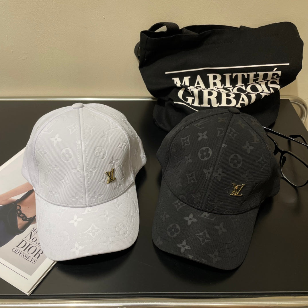 New Light Luxury Old Flower Pattern Hat Baseball Hat Men and Women Black Duck Tongue Hat Outdoor
