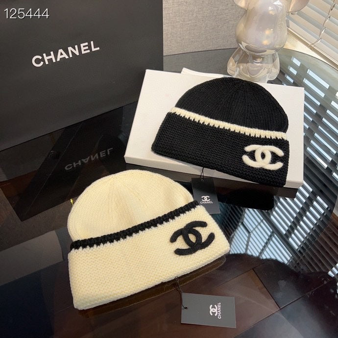New Xiaoxiangfeng Knitted Hat Winter Dome Warm Double C Wool Hat Warm Cold Hat Big Face Show Face Small Woman