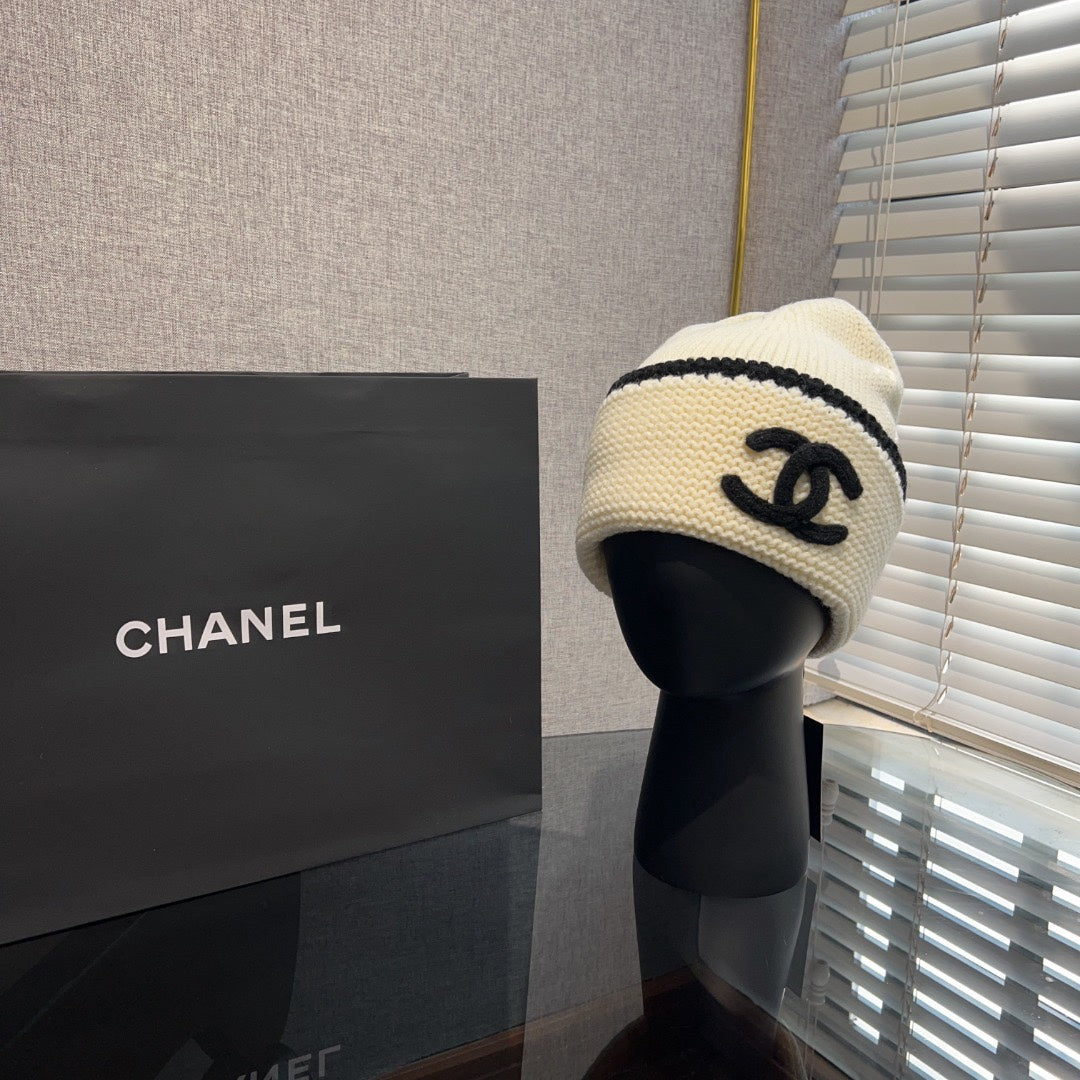 New Xiaoxiangfeng Knitted Hat Winter Dome Warm Double C Wool Hat Warm Cold Hat Big Face Show Face Small Woman