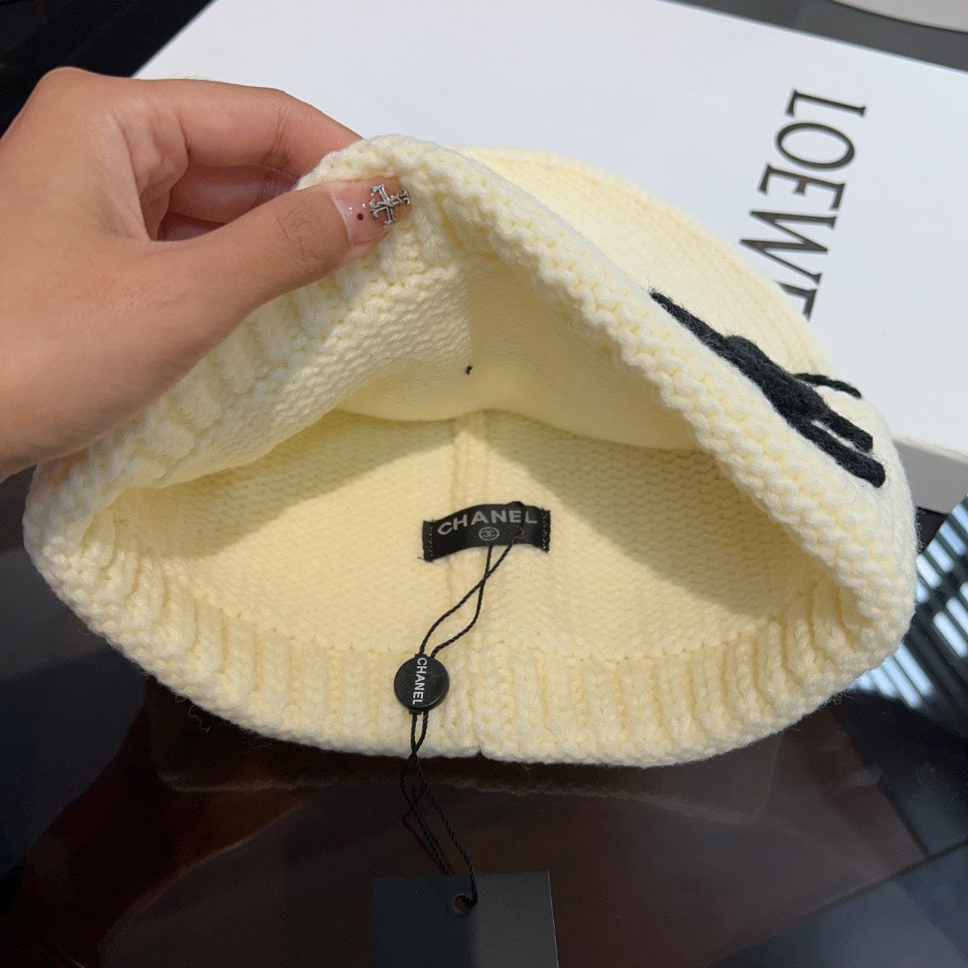 New Xiaoxiangfeng Knitted Hat Winter Dome Warm Double C Wool Hat Warm Cold Hat Big Face Show Face Small Woman