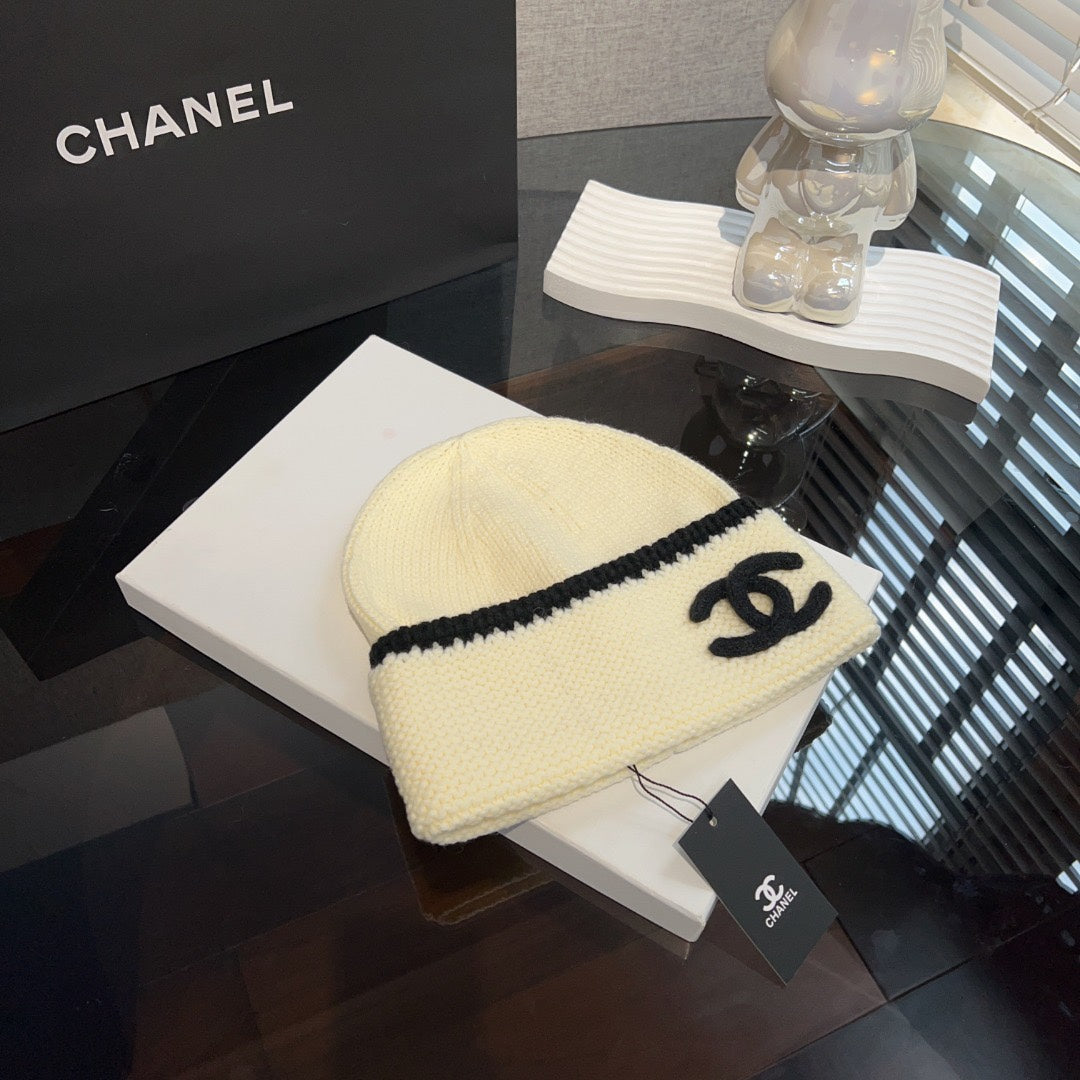 New Xiaoxiangfeng Knitted Hat Winter Dome Warm Double C Wool Hat Warm Cold Hat Big Face Show Face Small Woman