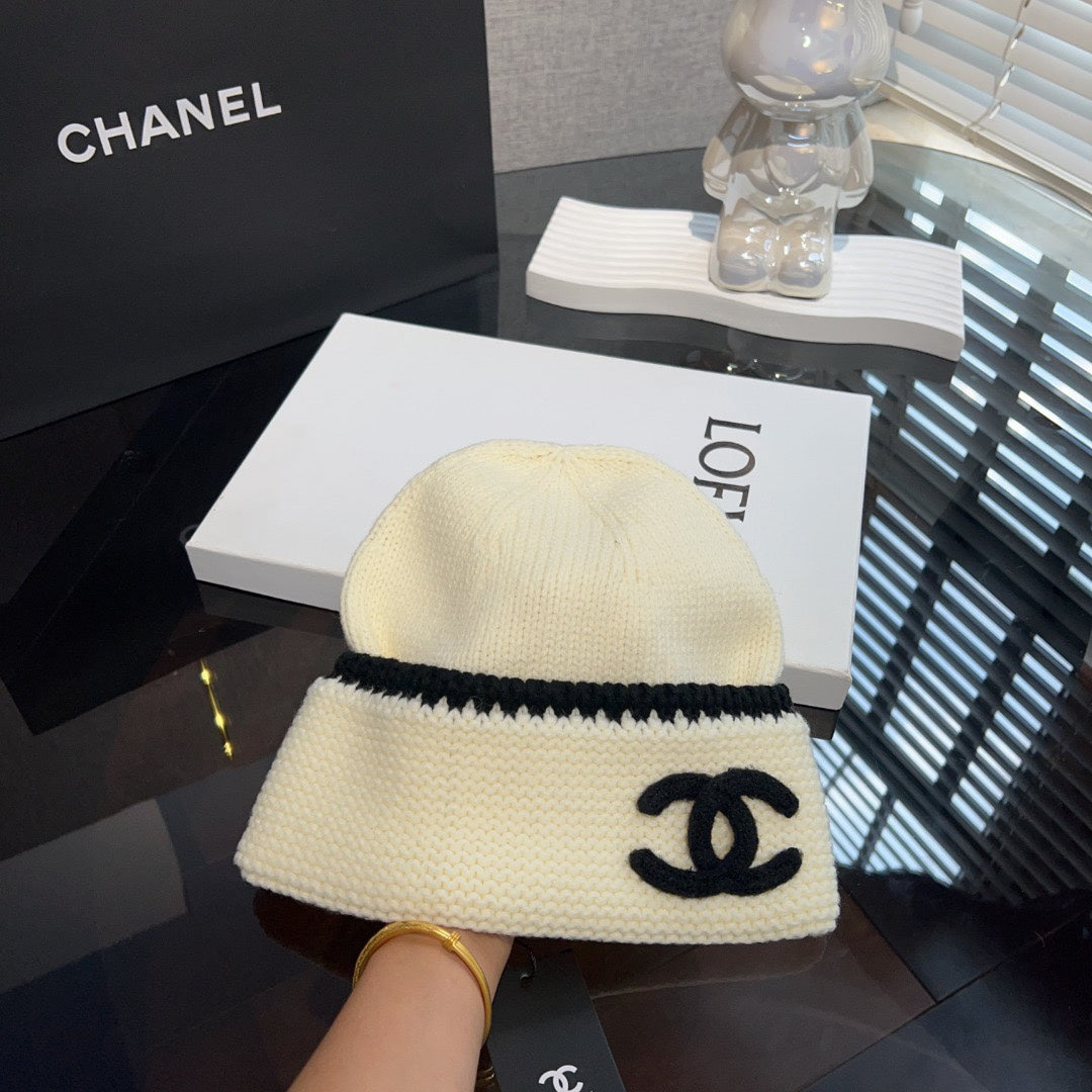 New Xiaoxiangfeng Knitted Hat Winter Dome Warm Double C Wool Hat Warm Cold Hat Big Face Show Face Small Woman
