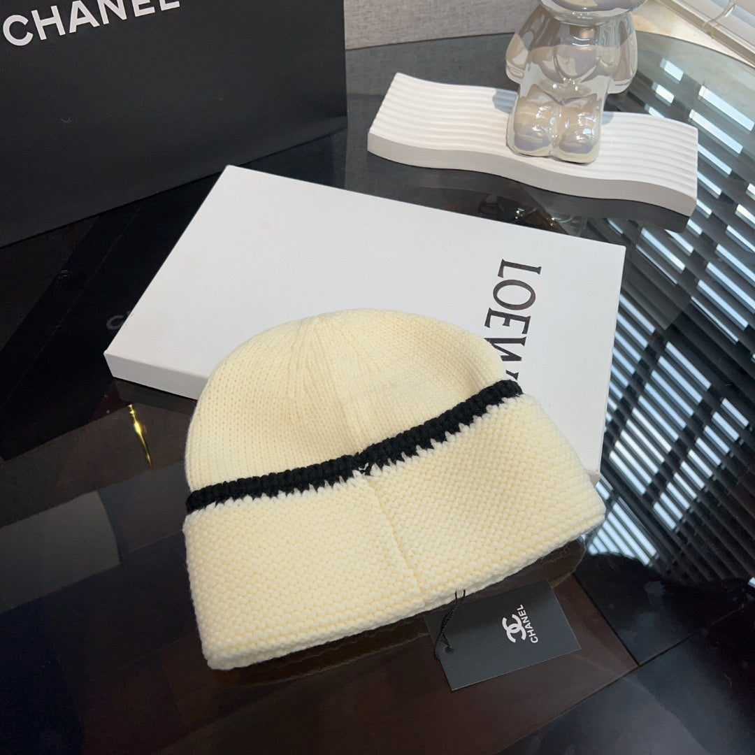 New Xiaoxiangfeng Knitted Hat Winter Dome Warm Double C Wool Hat Warm Cold Hat Big Face Show Face Small Woman