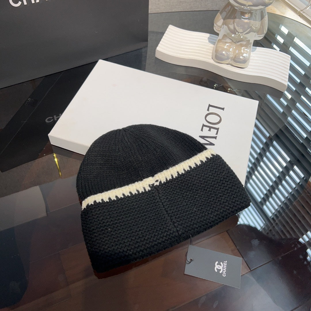 New Xiaoxiangfeng Knitted Hat Winter Dome Warm Double C Wool Hat Warm Cold Hat Big Face Show Face Small Woman