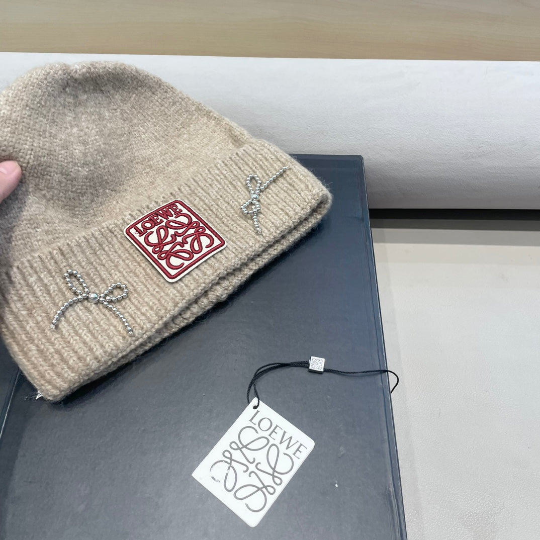 New Korean Autumn/Winter Ins Fashion Versatile Women's Bow Knitted Cashmere Hat