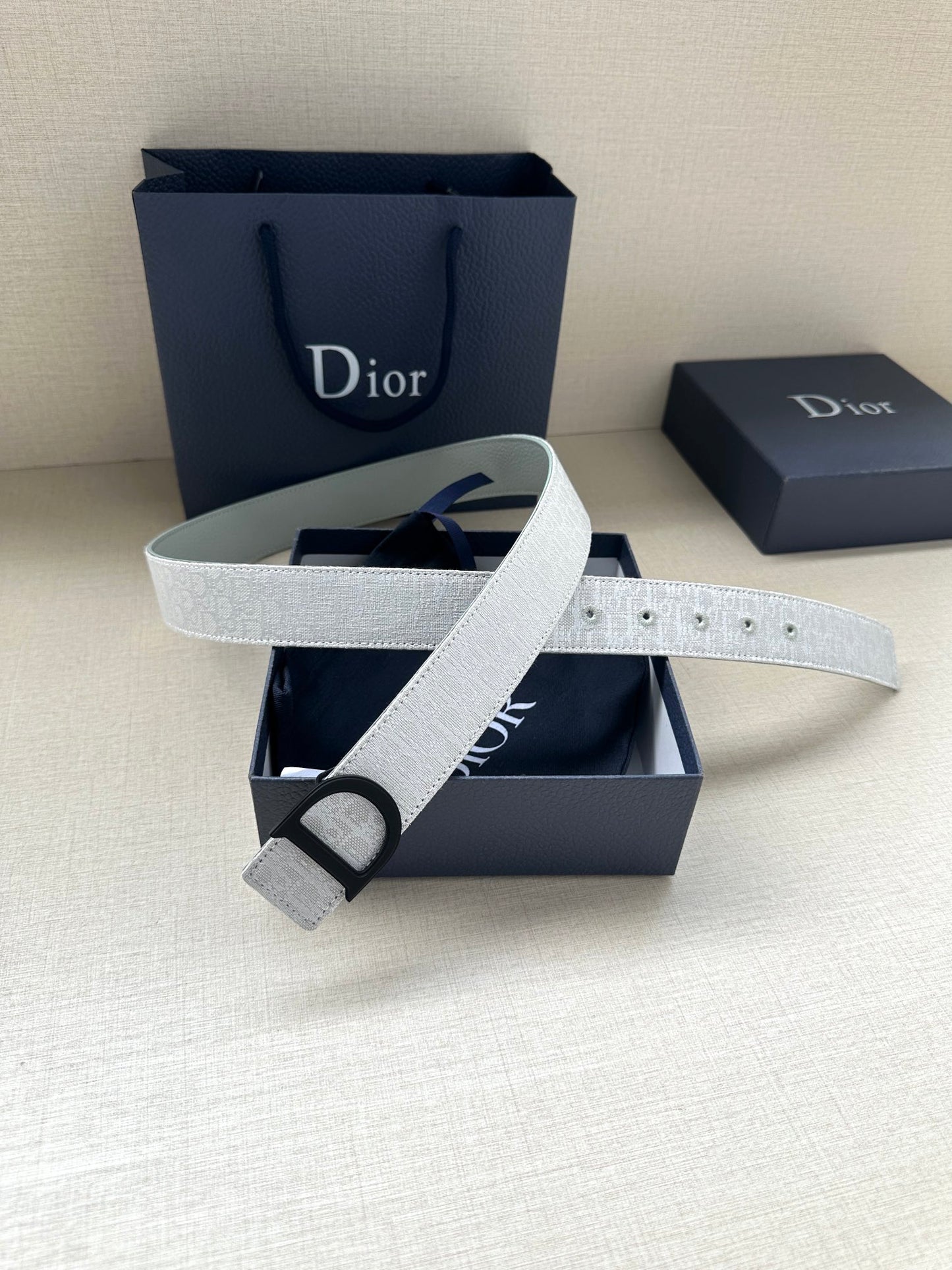 New high-quality men's leather letter printed smooth buckle woven fabric pattern fashionable versatile waist belt