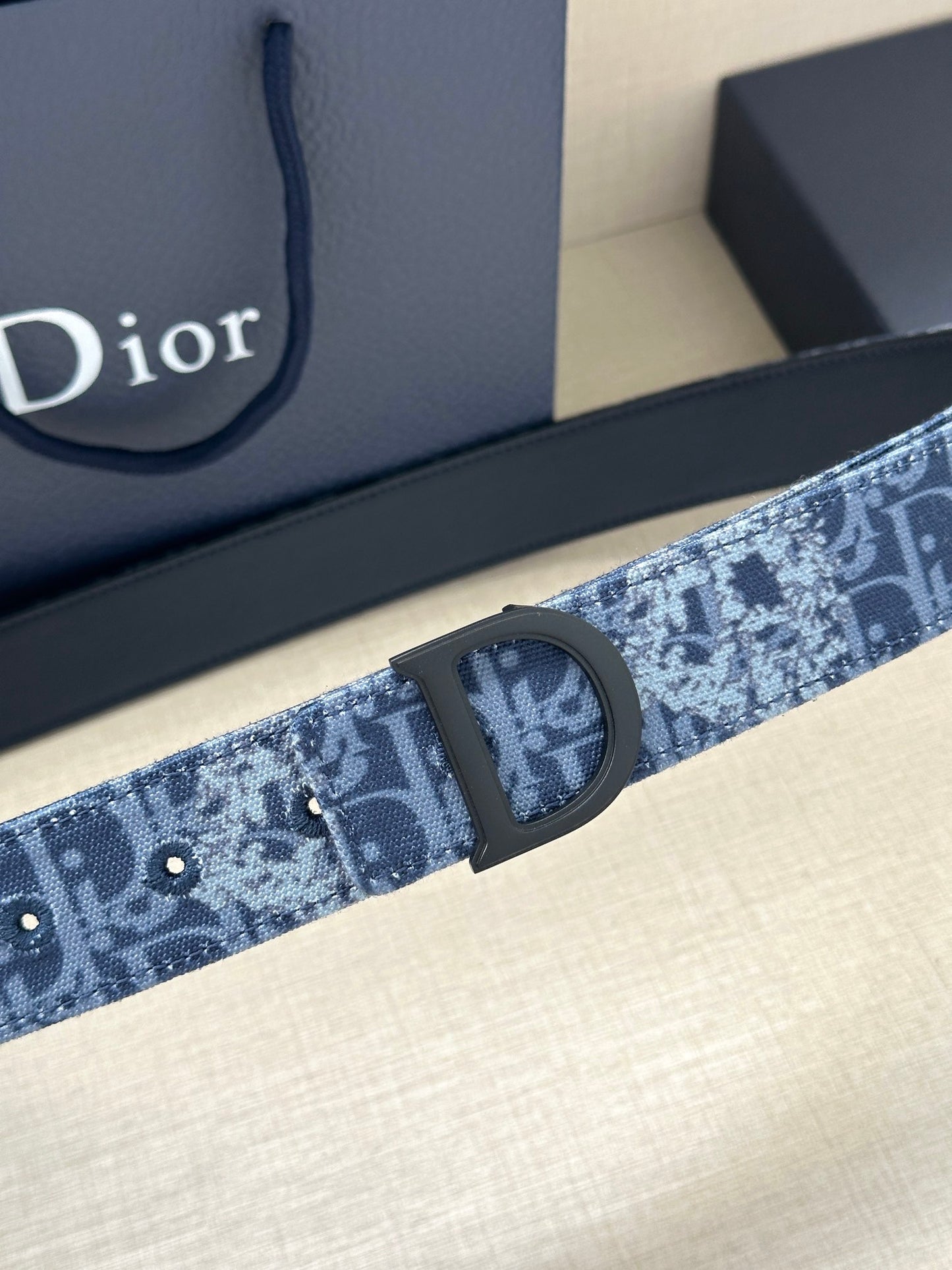 New high-quality men's leather letter printed smooth buckle woven fabric pattern fashionable versatile waist belt
