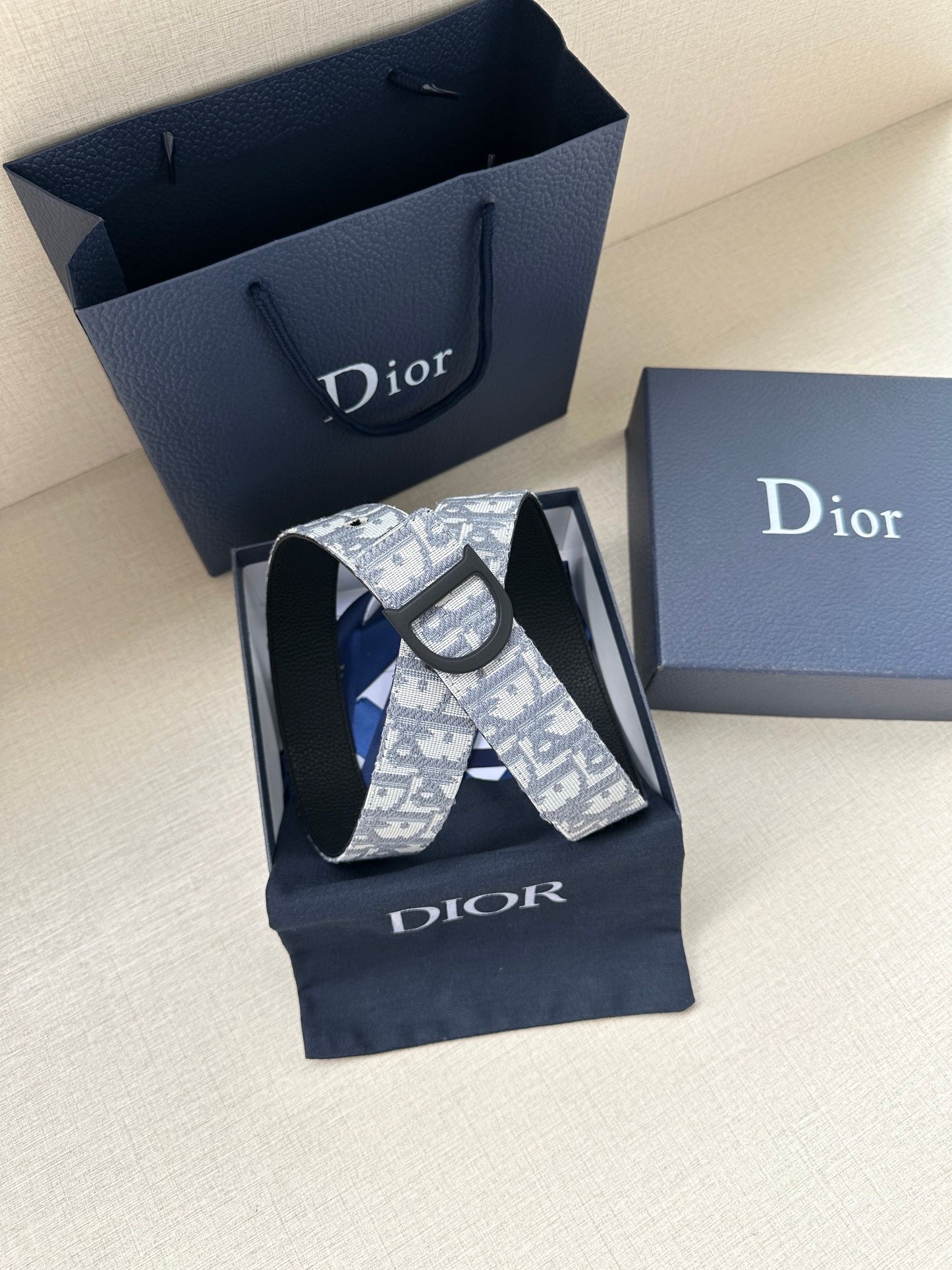 New high-quality men's leather letter printed smooth buckle woven fabric pattern fashionable versatile waist belt