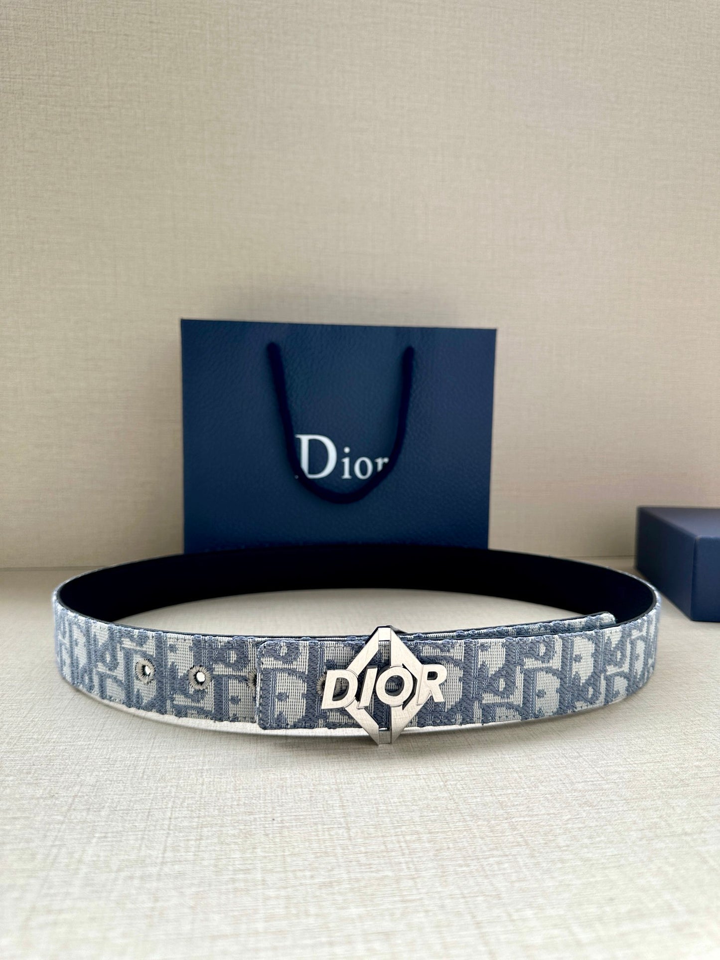 2024 FW new men's gold buckle hollow letter jacquard logo fashionable versatile belt waist belt