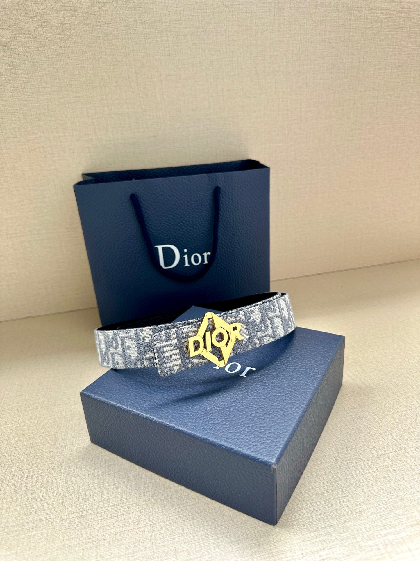 2024 FW new men's gold buckle hollow letter jacquard logo fashionable versatile belt waist belt