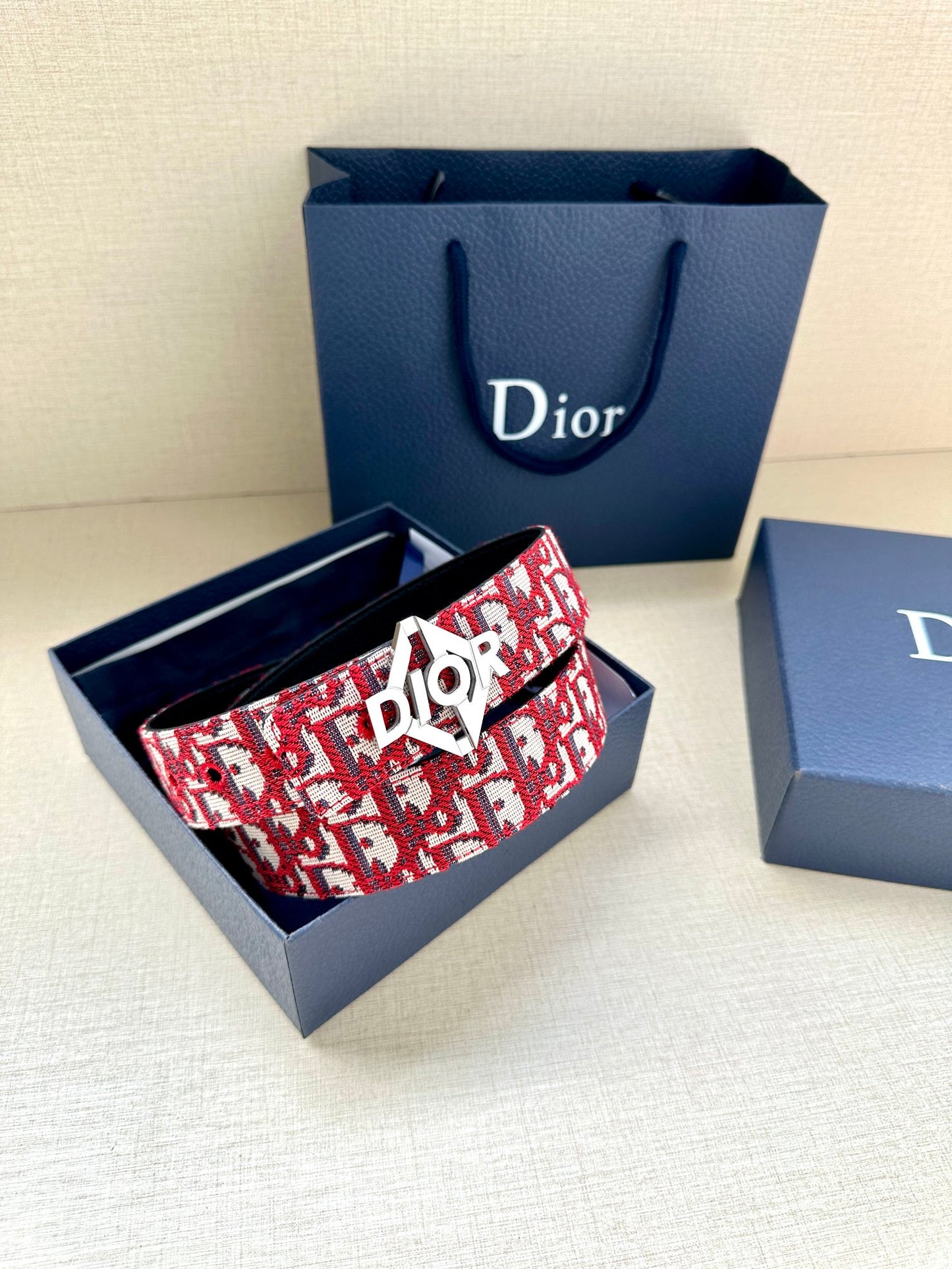 2024 FW new men's gold buckle hollow letter jacquard logo fashionable versatile belt waist belt