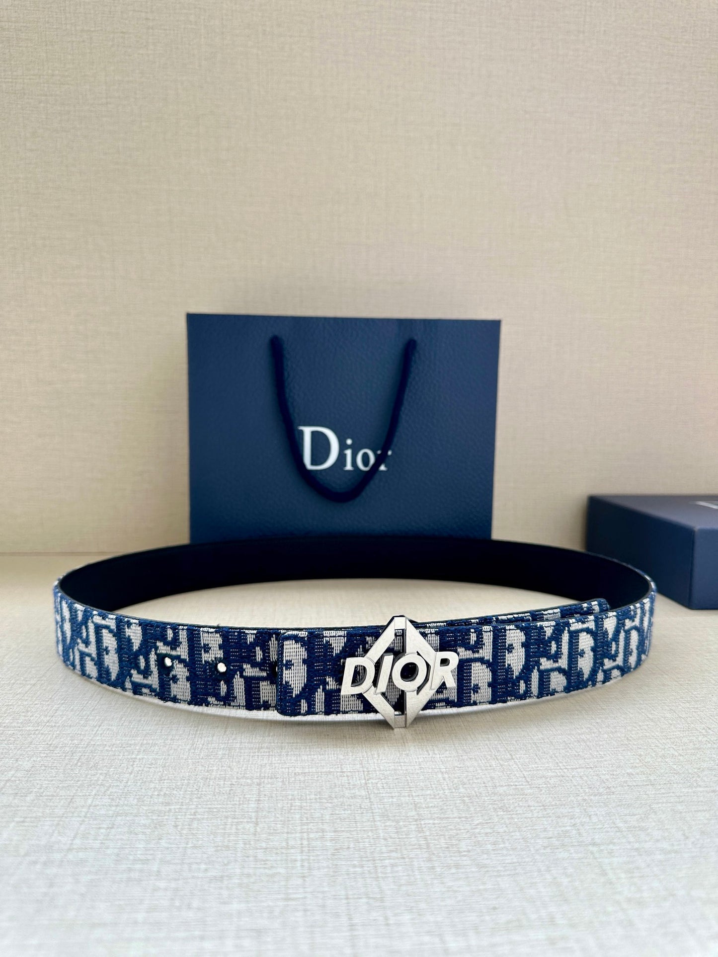 2024 FW new men's gold buckle hollow letter jacquard logo fashionable versatile belt waist belt