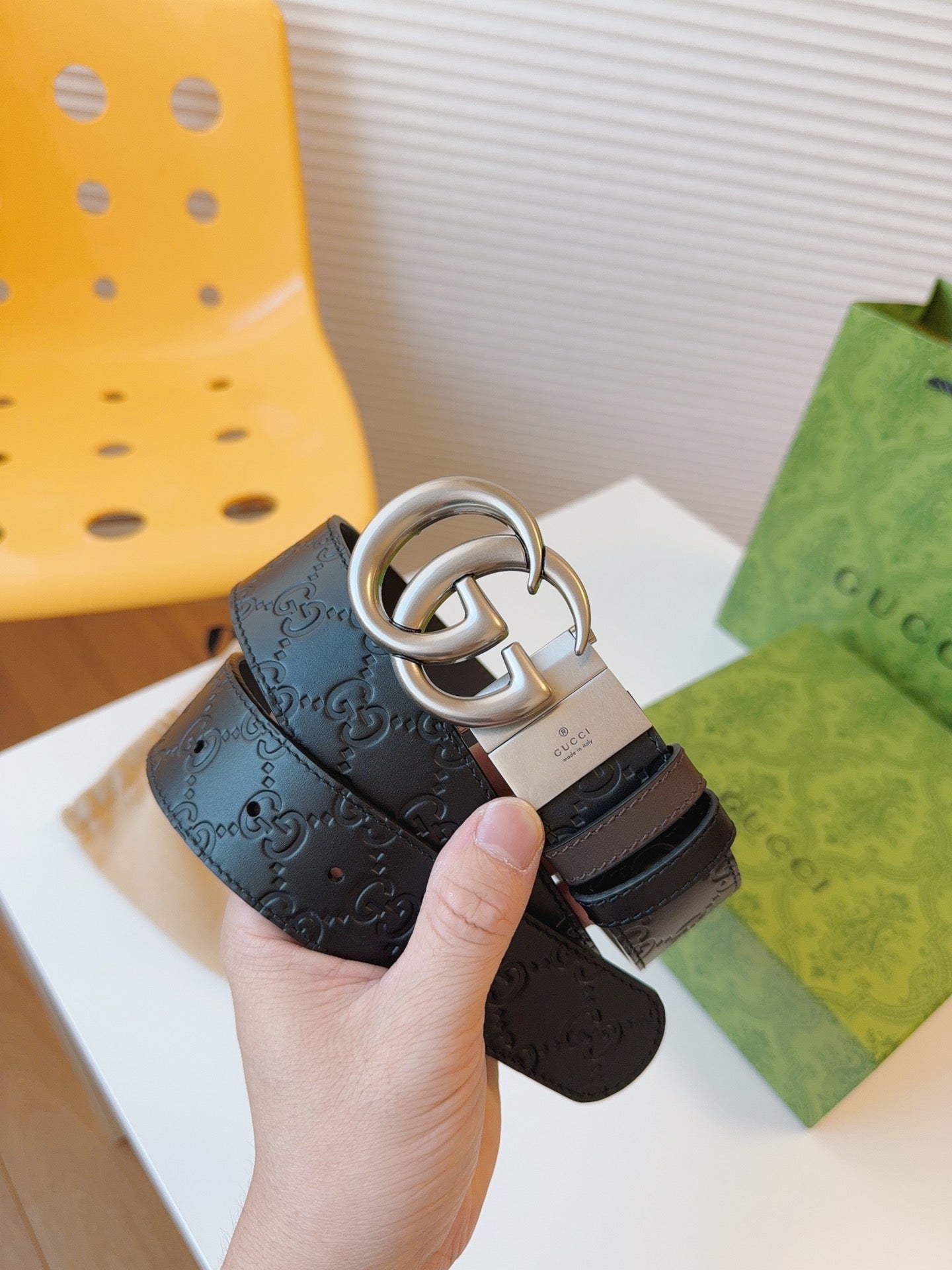 New fashionable and high-end double GG Marmont series men's high-quality double-sided leather belt