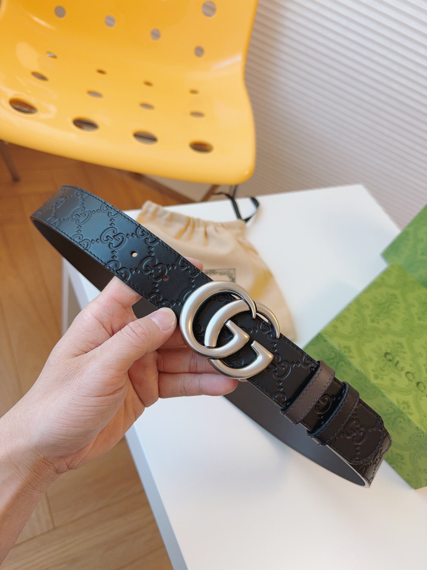 New fashionable and high-end double GG Marmont series men's high-quality double-sided leather belt